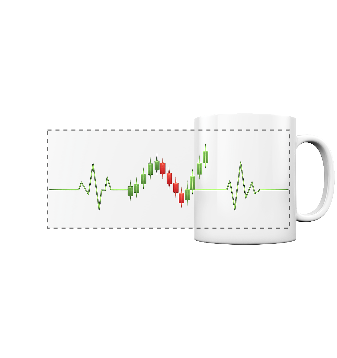 Chartkerzen-Herzschlag - Panorama Tasse